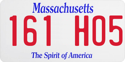 MA license plate 161HO5