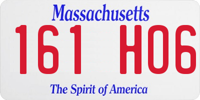 MA license plate 161HO6