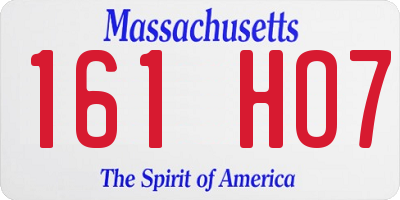 MA license plate 161HO7