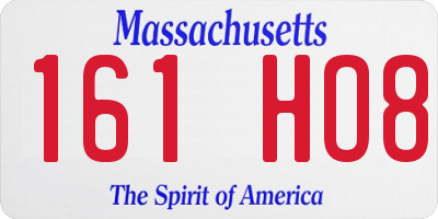 MA license plate 161HO8