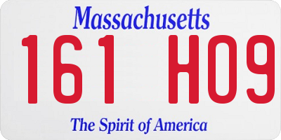 MA license plate 161HO9