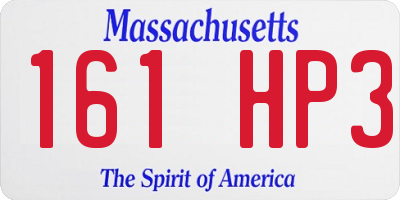 MA license plate 161HP3