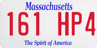 MA license plate 161HP4