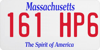 MA license plate 161HP6