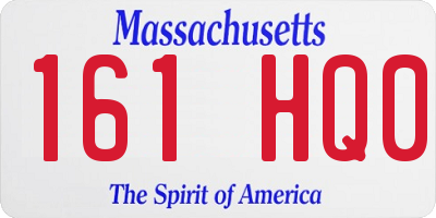 MA license plate 161HQ0