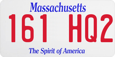 MA license plate 161HQ2