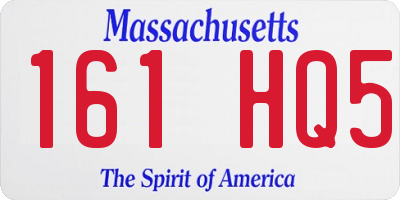 MA license plate 161HQ5