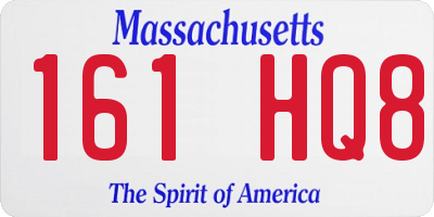 MA license plate 161HQ8