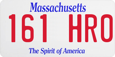 MA license plate 161HR0
