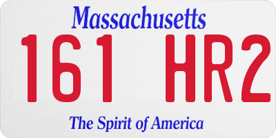 MA license plate 161HR2
