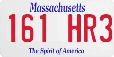 MA license plate 161HR3