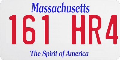 MA license plate 161HR4