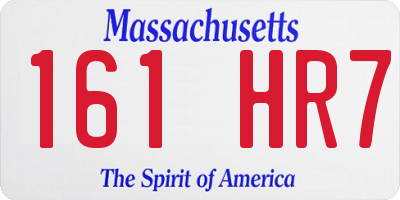 MA license plate 161HR7