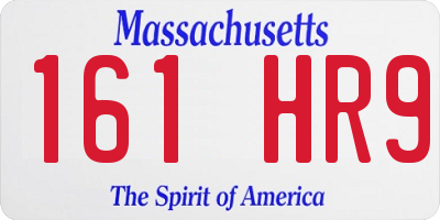 MA license plate 161HR9