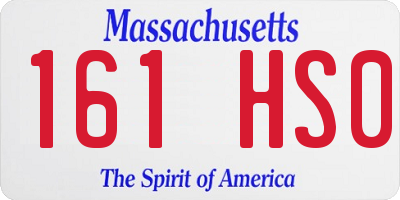 MA license plate 161HS0