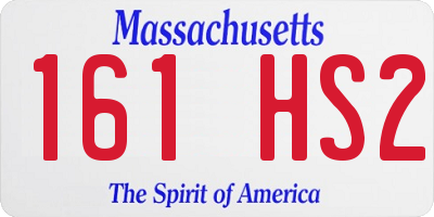 MA license plate 161HS2
