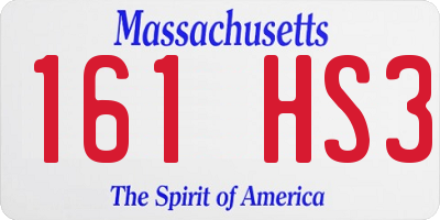 MA license plate 161HS3