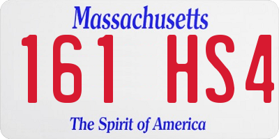 MA license plate 161HS4