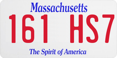 MA license plate 161HS7