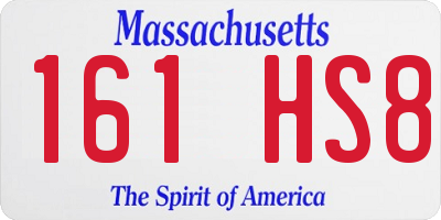 MA license plate 161HS8