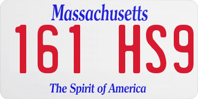MA license plate 161HS9
