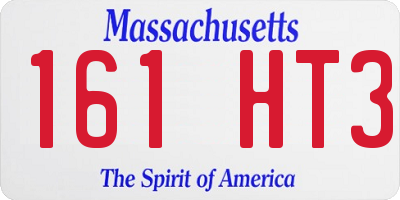 MA license plate 161HT3
