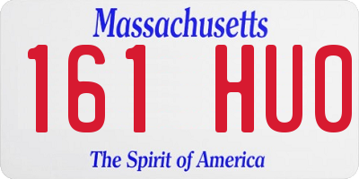 MA license plate 161HU0