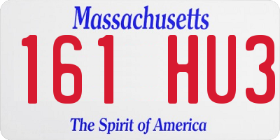 MA license plate 161HU3