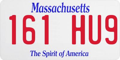 MA license plate 161HU9