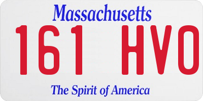 MA license plate 161HV0