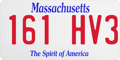 MA license plate 161HV3