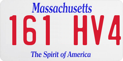 MA license plate 161HV4