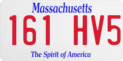 MA license plate 161HV5