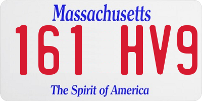 MA license plate 161HV9