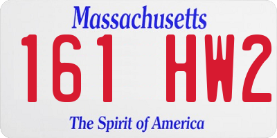 MA license plate 161HW2