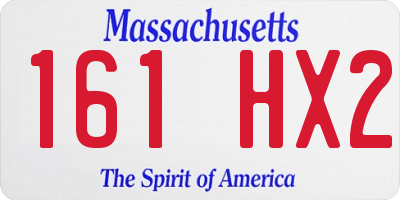 MA license plate 161HX2