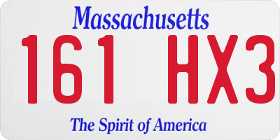 MA license plate 161HX3