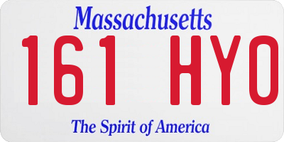 MA license plate 161HY0