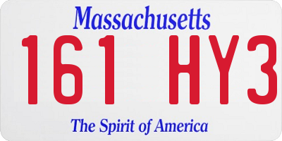MA license plate 161HY3