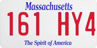 MA license plate 161HY4
