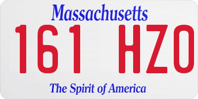 MA license plate 161HZ0