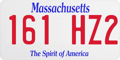 MA license plate 161HZ2