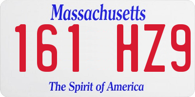 MA license plate 161HZ9