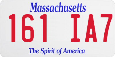 MA license plate 161IA7