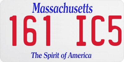 MA license plate 161IC5
