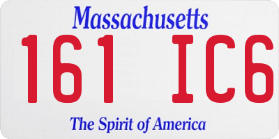 MA license plate 161IC6