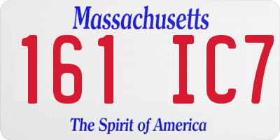 MA license plate 161IC7