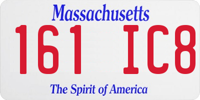 MA license plate 161IC8