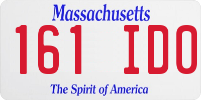 MA license plate 161ID0