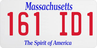 MA license plate 161ID1